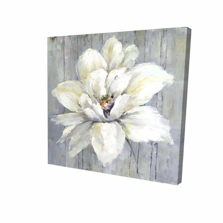 BEGIN HOME DECOR 32 x 32 in. White Flower on Wood-Print on Canvas 2080-3232-FL90